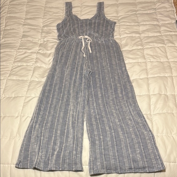 Caution To The Wind Pants - Striped Blue and White Jumpsuit Caution to the Wind